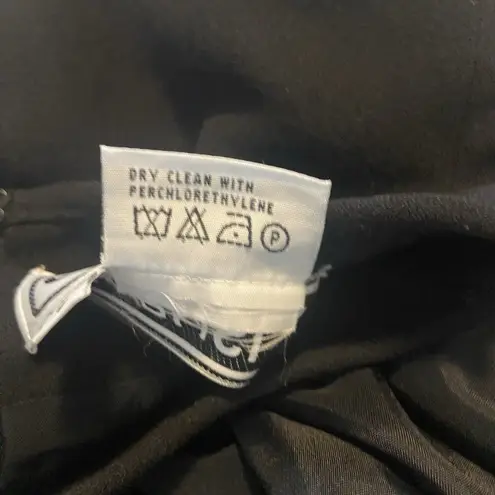 Carlisle Vintage Black Wool Size 6 Long Sleeve Midi Dress Cocktail Office Party