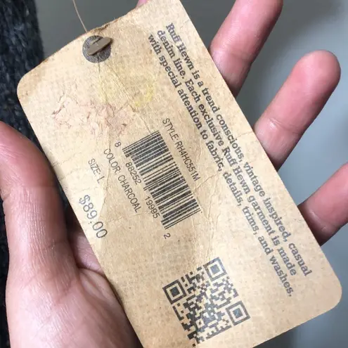 Ruff Hewn NWT women’s grey/red/white cowl neck sweater size Large