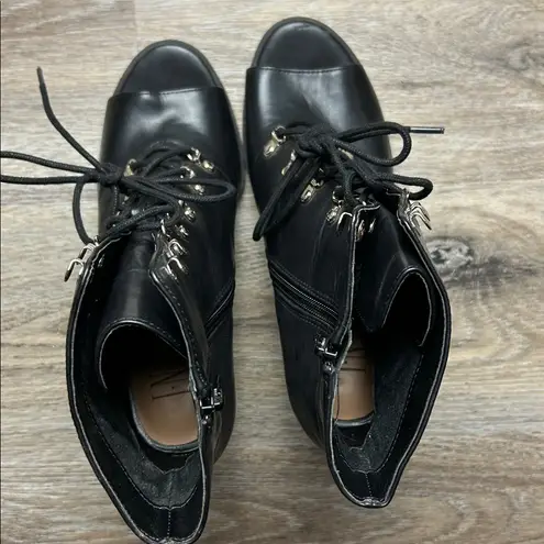 I.N.C Florita Lace Up/Zipper Black High Heel Ankle Boots Size 8.5