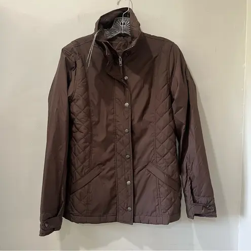 Cutter and Buck Size Small Women’s Quilted Jacket Brown Nylon CB WeatherTec NWT