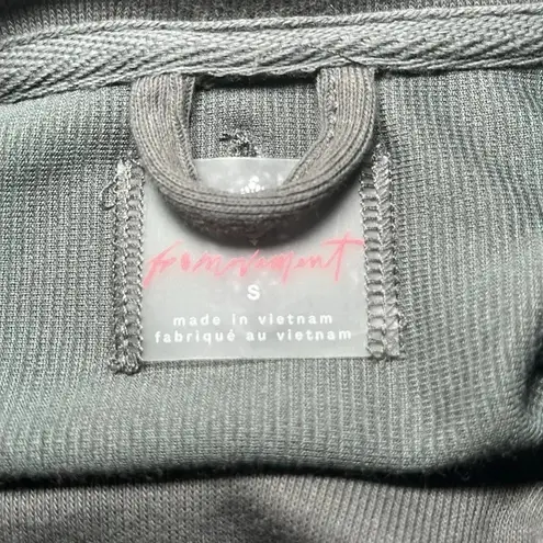 Free People FP Movement Last Chance Velour Pullover Charcoal Small NWT Gray