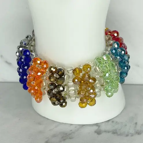 Colorful Rainbow Chunky Beaded Stretch Bracelet