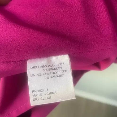 NWT LDT Annemarie Stretch Crepe Solid Sleeveless Dress in Fuchsia Size 8 Pink