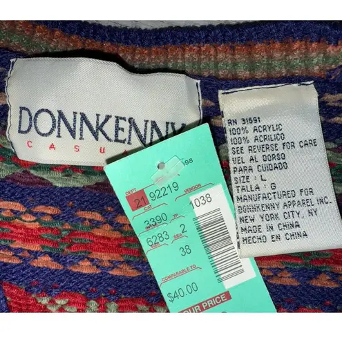 Vintage 1990s Donn Kenny Knitted Button Up Blazer Sweater Cardigan Women’s L NWT Red Size L