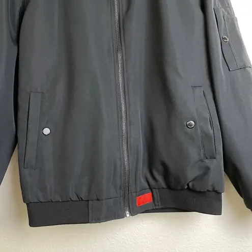 Retro Rifle Fiesta Bomber Jacket XS Black Full Zip Reversible Red Floral NWT