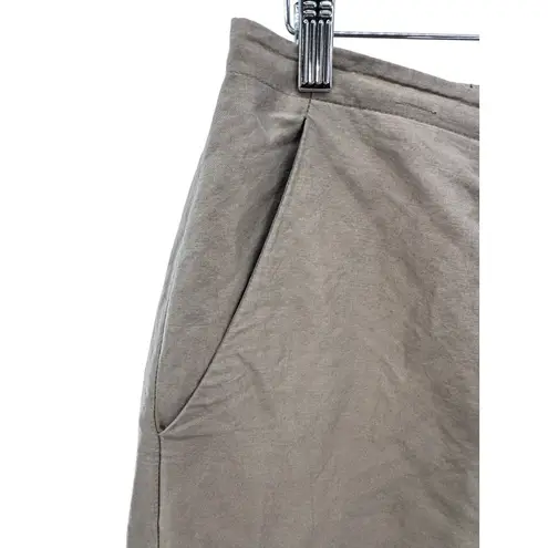 Yeohlee NY Pants Women's 8 Cotton Silk Metallic Blend Taupe Trousers USA Made Brown