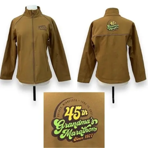 Harriton Grandmas Marathon Jacket Size Large Brown