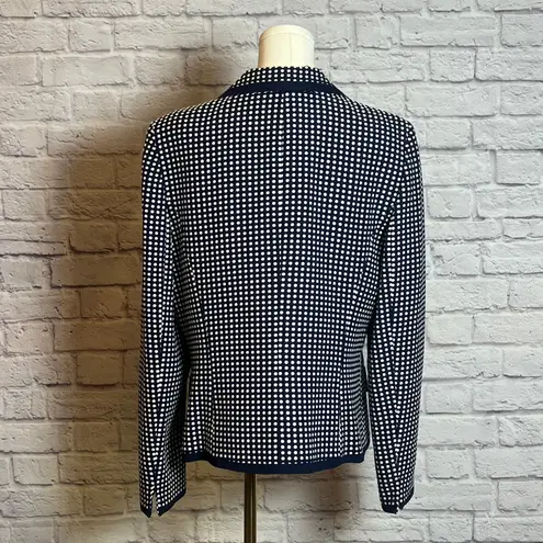Judith Hart Collection Navy White Polka Dot Blazer Women's Size 14 Blue