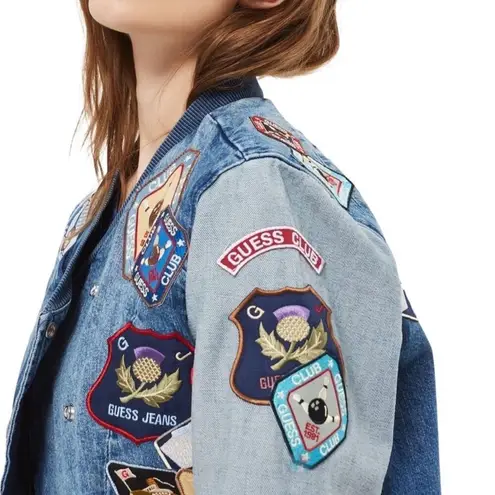 Guess  Original Patchwork Denim Bomber Jacket Y2K Fairy Cowgirl Gorpcore Boho S