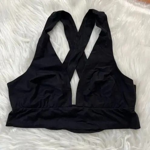 Aerie  Chill Play Move Crisscross Strap Black Bralette Women's Small