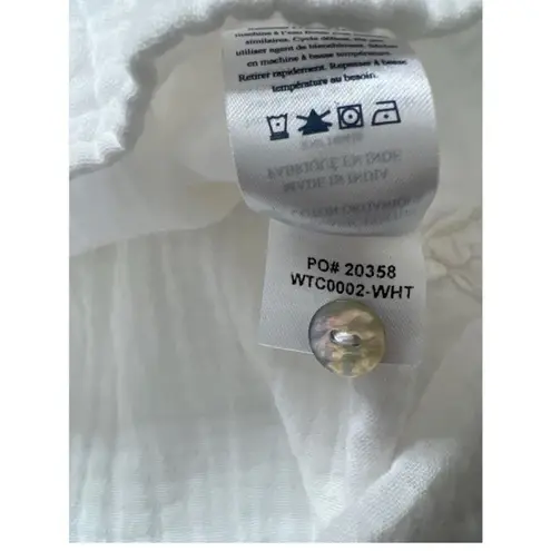 Faherty Dream White Cotton Gauze Desmond Shirt Top Sz S Women