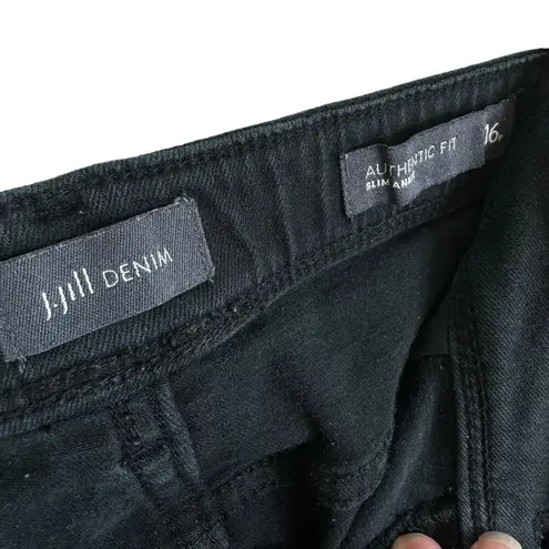 J.Jill  Denim Black Authentic Fit Slim Ankle Mid Rise Jeans Size 16P