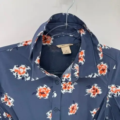 Duluth Trading Sidewinder Vented Outdoor Shirt Womens M Blue Floral Nylon Size M