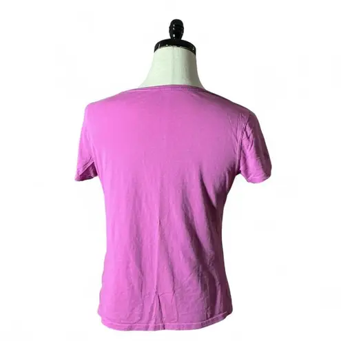 Pact V Neck T Shirt Pink Short Sleeve Organic Cotton Women's Medium