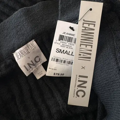 INC Jeannie Mai Small Flared Sweater Pants Ribbed Stretch Black New