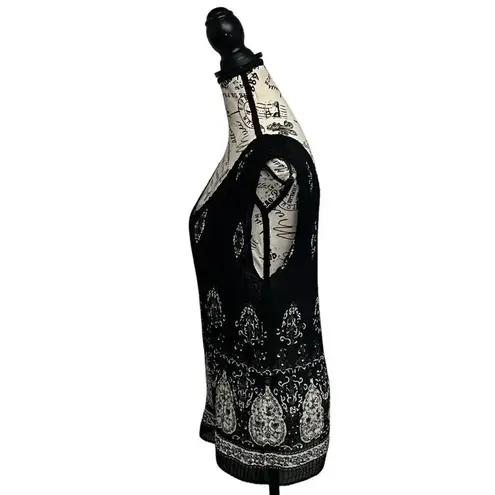 Nicola Black Paisley Popcorn Tank Top Women’s L | Semi