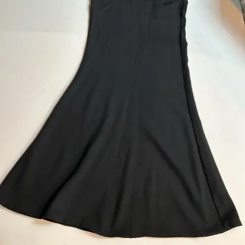 Black vintage high rise flowy bellbottom pants with zip up back Size undefined