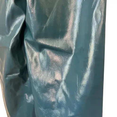 Maeve Anthropologie Colette Faux Leather Blue Cropped Wide-Leg Pants Size 30