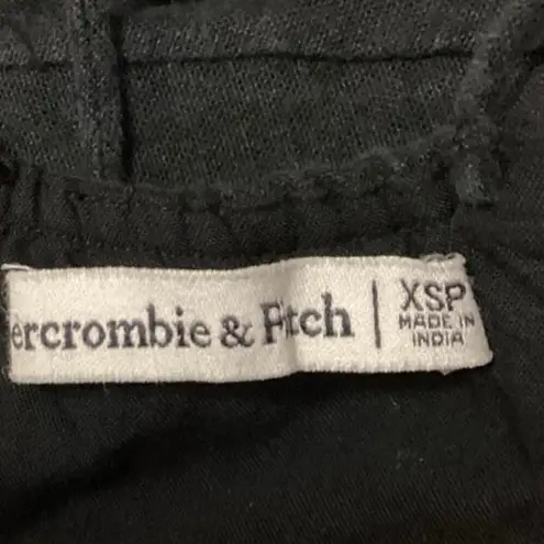 Abercrombie & Fitch  Black Linen Dual Strap Plunging V Romper Shorts Size XS thumbnail 4