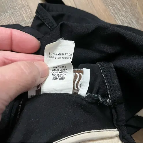 Bill Blass Vintage  classic black one piece bathing suit. Scalloped Balconette