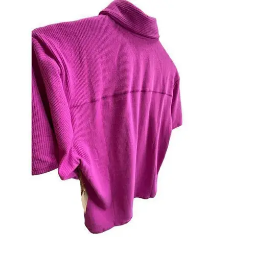 NWT Toast Swim Oversized, Relaxed Short Sleeve Collared Button Up Top Pink