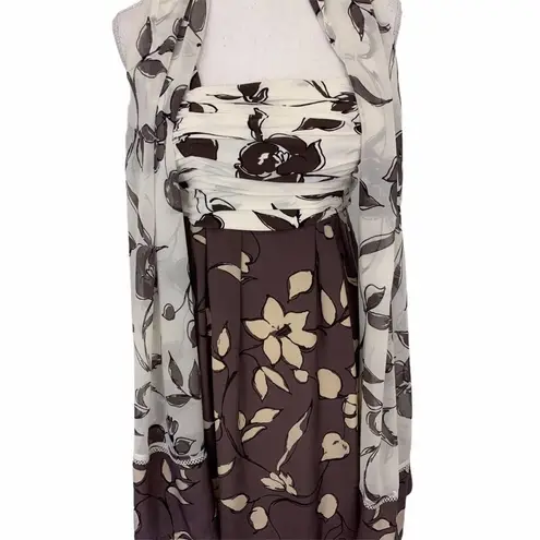 Marly’s 100% silk floral dress w/ scarf made in it Size 6