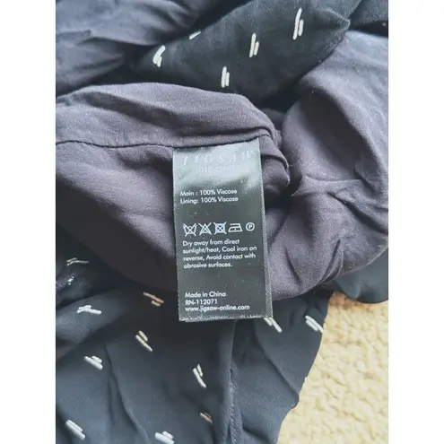 Jigsaw Black White Dashes Chiffon Midi Skirt Viscose 4 Whimsical Academia Preppy