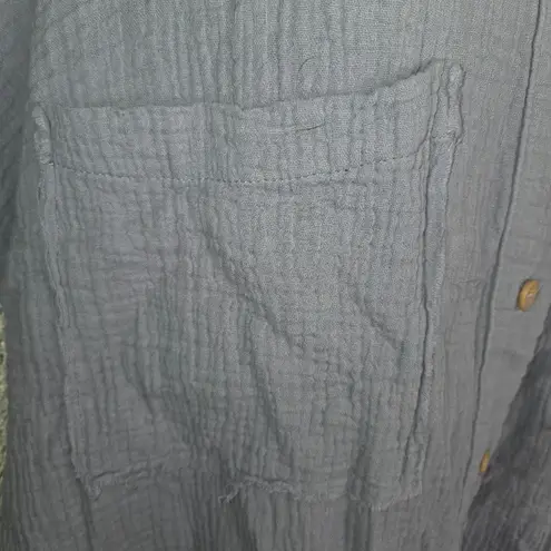 Oddy Nwt Miami Lantern Sleeve Button Up Over Sized Shirt Blouse Size Medium