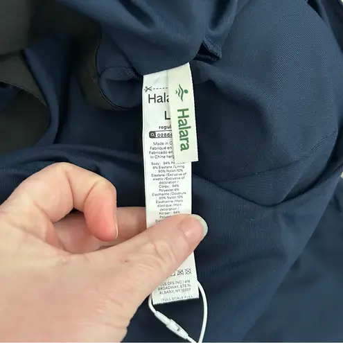 Halara U Back Sleeveless Casual Wide Leg Jumpsuit Dark Sapphire Blue NWT L