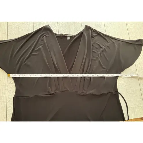 Briggs New York Black V-Neck Tie-Back Top Size 1X