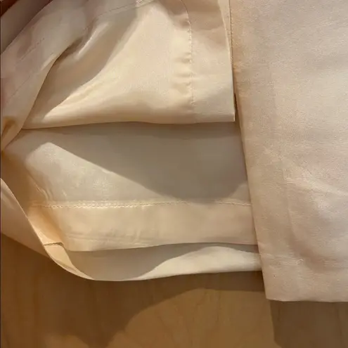 Maggy London Pencil Skirt 100% Silk Cream Knee Length Size 12