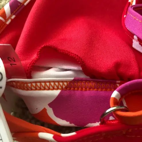 Seafolly  Australia Sun Dancer Spicy Orange 8 US Flower Bralette Bikini Swim Top