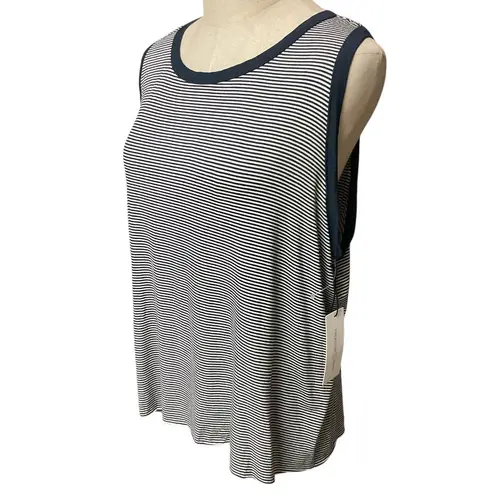 Treasure & Bond Striped Sleeveless Tank Top Navy White Nautical Size L NEW