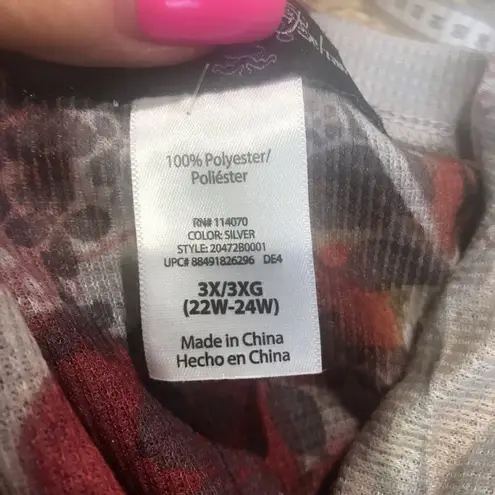 Appropriate Behavior Women's Floral Blouse Size 3X Brown