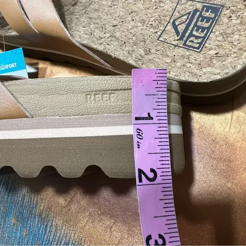 REEF NWT  Kaia platform cross Slide Sandals tan natural size 9