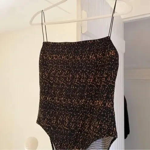 TOTEME One Piece Smocked Swimsuit in Tortoise Size XL Retail $270