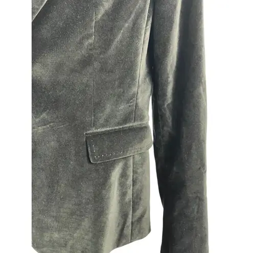 Tahari Size 8 Black Velvet Fitted Long Sleeve One Button Blazer