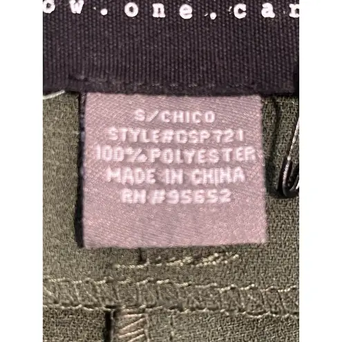 Know One Cares Pleated Dress Pants Womens Size S 28 x 25 Green Ankle Belt Loops