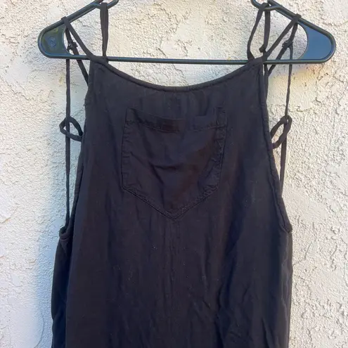 MD black cotton criss cross square jumpsuit Size M