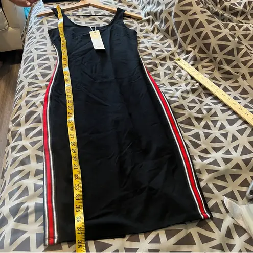 JOE & ELLE Race Striped Trim Black Scoop Neck Bodycon Dress Size S