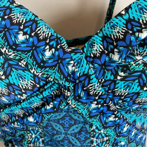 MiracleSuit Mosaica Pattern Blue One Piece Shaping Spaghetti Straps Swimsuit