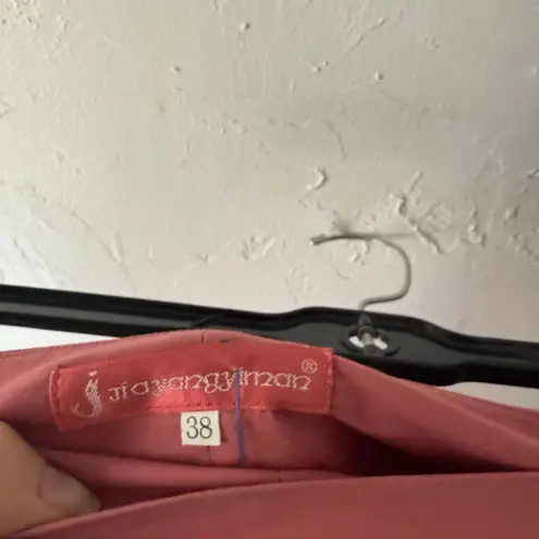 Jiayangyiman Japanese Size 38 US 2 XS Pink Floral Sequin Artsy Boho Skirt