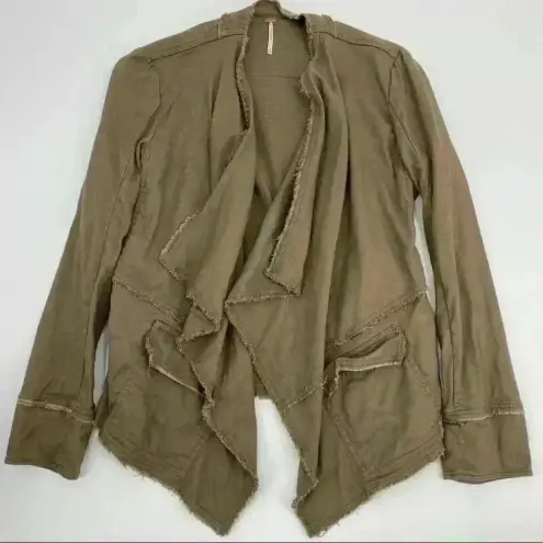 Free People Free‎ People Open Waterfall Raw Femme Linen Jacket XS