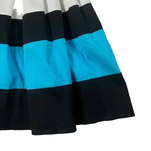 Maggy London Women's A-Line Sleeveless Color Block Scoop Neck Cotton Dress Sz. 4
