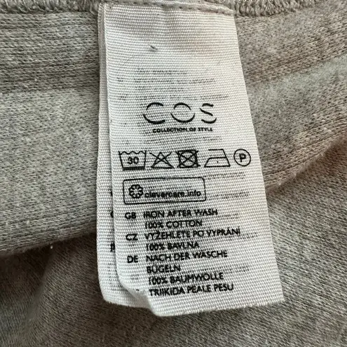 COS light gray ribbed long sleeve cotton top size M