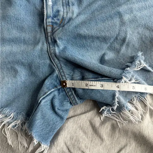 Madewell  Women's The Dad Jean Short Blue Cut-Off High Rise Jean Shorts 29 Beach