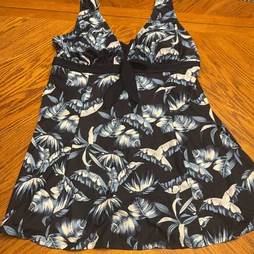 ECUPPER Womens Plus Size Swimsuit One Piece Skirted Tummy Control with Shorts Blue