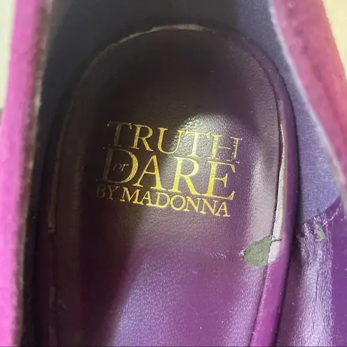 MADONNA Truth Or Dare Langlade Purple Suede Platform Heels Size 5.5