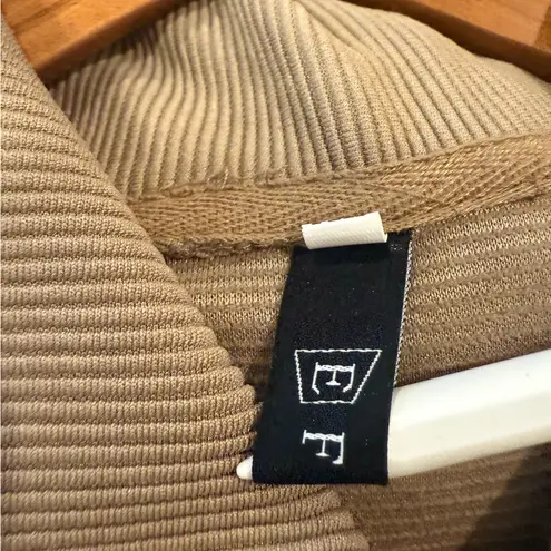 EFAN Women’s XL Oversized Half Zip Sweatshirt Tan Pullover Relaxed Casual Top