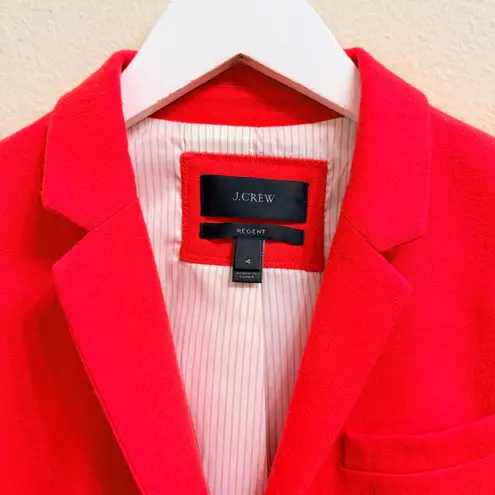 J. Crew Regent Blazer in Wool Flannel Single Button Orange